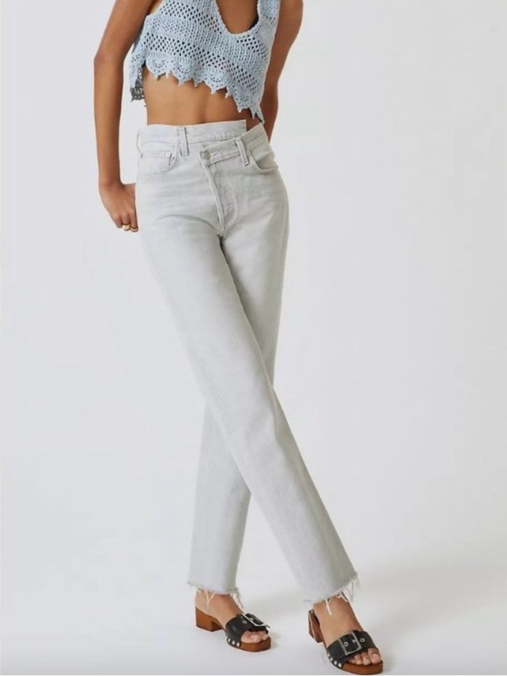 AGOLDE Criss Cross Jeans - Light Grey